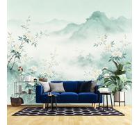 Genérico Papel Pintado De Montaña Brumosa, Mural De Pared Japonés Zen No Tejido, Póster Fotográfico Para Decoración Del Hogar, Efecto Panorámico 3D, Arte De Pared De Paisaje Natural Oriental