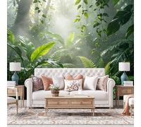 Genérico Papel Pintado De Selva Tropical Con Hojas Y Enredaderas, Mural De Pared No Tejido, Póster Fotográfico Para Decoración Del Hogar, Efecto Panorámico 3D, Arte De Pared De Paisaje Natural