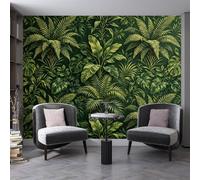 Genérico Papel Pintado De Selva Tropical Con Paisaje Natural, Hojas De Palmera Y Vegetación, Mural De Pared No Tejido, Póster Fotográfico Para Decoración Del Hogar, Ideal Para Sala De Estar, Do