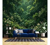 Genérico Papel Pintado De Selva Tropical, Mural De Pared No Tejido Con Diseño Botánico De Bosque, Póster Fotográfico Para Decoración Del Hogar, Arte Mural De Paisaje Natural Con Efecto Panorá