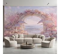 Genérico Papel Pintado Delfín, Papel Pintado Pared Coral Conchas Estrellas de Mar de Decorativos del Hogar, para Salon Dormitorio Decoracion Pared, 352x250cm D&O53