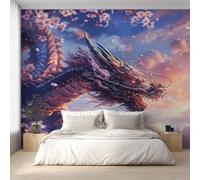 Genérico Papel Pintado Dragón, Papel Pintado Pared Flores de Cerezo de Decorativos del Hogar, para Salon Dormitorio Decoracion Pared, 150x105cm D&O143