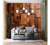 Genérico Papel Pintado Efecto Madera Marrón, Estilo Vintage, Rústico, Geométrico, Removible, Autoadhesivo, De Alta Resistencia, Para Dormitorio, Sala De Estar Y Decoración Del Hogar. 260 Cm (Al