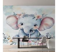 Genérico Papel Pintado Elefante, Papel Pintado Pared Animales Adorables Niños de Decorativos del Hogar, para Salon Dormitorio Decoracion Pared, 308x220cm D&O101