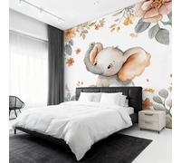 Genérico Papel Pintado Elefante, Papel Pintado Pared Animales Dibujos Animados de Decorativos del Hogar, para Salon Dormitorio Decoracion Pared, 200x140cm D&O111