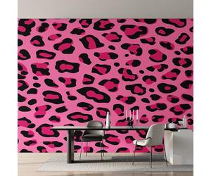 Genérico Papel Pintado Estampado de Leopardo Rosa, Papel Pintado Pared Piel de Animal de Decorativos del Hogar, para Salon Dormitorio Decoracion Pared, 352x250cm D&O109