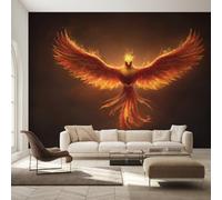 Genérico Papel Pintado Fénix de Fuego, Papel Pintado pared Dormitorio Animal Fantástico, Decoracion pared Salon, Fotomurales Tejido no Tejido, 366 x 254 cm K-MZ&18