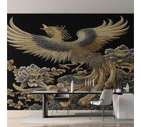 Genérico Papel Pintado Fénix Tradicional, Papel Pintado pared Dormitorio Animal Oriental Chino Japonés, Decoracion pared Salon, Fotomurales Tejido no Tejido, 350 x 256 cm K-MZ&17