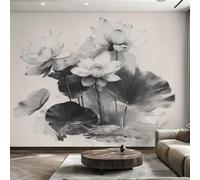 Genérico Papel Pintado Flor de Loto, Papel Pintado Pared Pintura con Tinta Hoja de Loto de Decorativos del Hogar, para Salon Dormitorio Decoracion Pared, 396x280cm D&O161