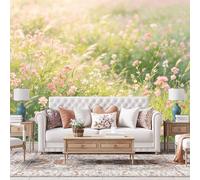 Genérico Papel Pintado Floral De Pradera, Paisaje Natural, Mural De Pared No Tejido, Póster Fotográfico, Decoración Del Hogar, Arte De Pared Panorámico 3D Moderno Y Personalizado Para Sala De E