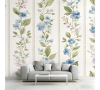 Genérico Papel Pintado Flores Acuarela, Papel Pintado pared Dormitorio Estilo Campestre Francés, Decoracion pared Salon, Fotomurales Tejido no Tejido, 390 x 260 cm K-MZ&21