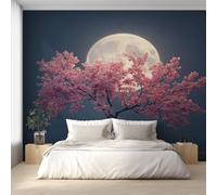 Genérico Papel Pintado Flores de Cerezo, Papel Pintado Pared Flor Rosa Luna de Decorativos del Hogar, para Salon Dormitorio Decoracion Pared, 250x175cm D&O152