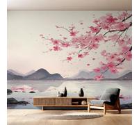 Genérico Papel Pintado Flores de Cerezo, Papel Pintado Pared Japones Flor Rosa de Decorativos del Hogar, para Salon Dormitorio Decoracion Pared, 352x250cm D&O174