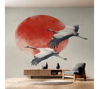 Genérico Papel Pintado Grulla Voladora, Papel Pintado Pared Japonés de Decorativos del Hogar, para Salon Dormitorio Decoracion Pared, 352x250cm D&O154