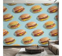 Genérico Papel Pintado Hamburguesa, Papel Pintado Pared Fast Food Hamburguesa de Decorativos del Hogar, para Salon Dormitorio Decoracion Pared, 150x105cm D&O171