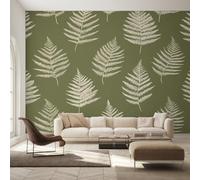 Genérico Papel Pintado Hoja de Helecho, Papel Pintado pared Dormitorio Hojas Botánicas Plantas, Decoracion pared Salon, Fotomurales Tejido no Tejido, 366 x 254 cm K-MZ&18