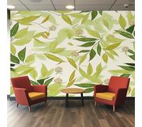 Genérico Papel Pintado Hoja Verde 450X260cm, Papel Pintado Pared Diente de León Planta Hojas Salon, Dormitorio, Oficina, Decorativos D16