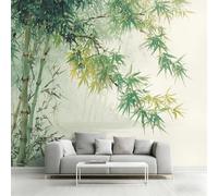 Genérico Papel Pintado Hojas de Bambú, Papel Pintado pared Dormitorio Oriental Asiático Chino, Decoracion pared Salon, Fotomurales Tejido no Tejido, 350 x 256 cm K-MZ&11