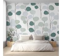 Genérico Papel Pintado Hojas de Eucalipto, Papel Pintado pared Dormitorio Hoja Verde Simple, Decoracion pared Salon, Fotomurales Tejido no Tejido, 150 x 105 cm K-MZ&7