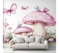 Genérico Papel Pintado Hongo Papel de Pared, Decoracion Salon Dormitorio Vida Silvestre Rosa Murales Fotomurales Decorativos Pared, 300 x 210 cm C&MI01