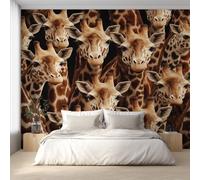 Genérico Papel Pintado Jirafa, Papel Pintado pared Dormitorio Animal Gracioso, Decoracion pared Salon, Fotomurales Tejido no Tejido, 366 x 254 cm K-MZ&12