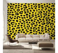 Genérico Papel Pintado Leopardo Amarillo, Papel Pintado pared Dormitorio Estampado Moderno de Guepardo, Decoracion pared Salon, Fotomurales Tejido no Tejido, 450 x 315 cm K-MZ&15