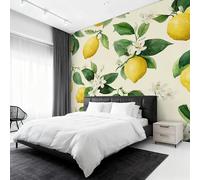 Genérico Papel Pintado Limón, Papel Pintado Pared Flor Fruta Amarilla de Decorativos del Hogar, para Salon Dormitorio Decoracion Pared, 500x350cm D&O107
