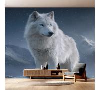 Genérico Papel Pintado Lobo Blanco, Papel Pintado Pared Lobo Ártico de Decorativos del Hogar, para Salon Dormitorio Decoracion Pared, 352x250cm D&O170