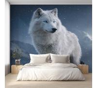 Genérico Papel Pintado Lobo de Nieve, Papel Pintado Pared Lobo Ártico Animales Salvajes de Decorativos del Hogar, para Salon Dormitorio Decoracion Pared, 308x220cm D&O155