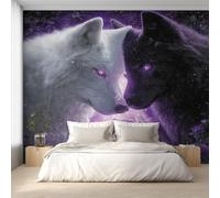 Genérico Papel Pintado Lobo Yin Yang, Papel Pintado Pared Lobo de Fantasía de Decorativos del Hogar, para Salon Dormitorio Decoracion Pared, 200x140cm D&O135