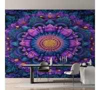 Genérico Papel Pintado Mandala Boho, Papel Pintado pared Dormitorio Floral Tribal Bohemio, Decoracion pared Salon, Fotomurales Tejido no Tejido, 280 x 200 cm K-MZ&17