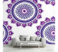 Genérico Papel Pintado Mandala Púrpura, Papel Pintado pared Dormitorio Tribu Boho, Decoracion pared Salon, Fotomurales Tejido no Tejido, 250 x 175 cm K-MZ&11
