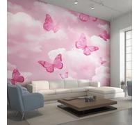 Genérico Papel Pintado Mariposa Rosa Papel de Pared, Decoracion Salon Dormitorio Chicas Murales Fotomurales Decorativos Pared, 300 x 210 cm C0&RRD