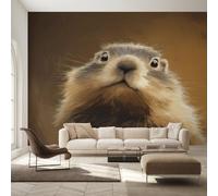 Genérico Papel Pintado Marmota Adorable, Papel Pintado pared Dormitorio Marmota, Decoracion pared Salon, Fotomurales Tejido no Tejido, 250 x 175 cm K-MZ&22