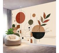 Genérico Papel Pintado Marrón,Minimalista Moderno Geométrico Hoja. Papel Adhesivo para Muebles Murales Decorativos Pared Salon Decoracion Habitacion 400 x 280 cm（WxH
