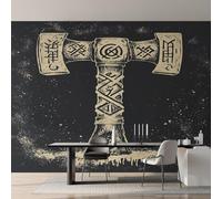 Genérico Papel Pintado Martillo Vikingo, Papel Pintado pared Dormitorio Mitología Nórdica, Decoracion pared Salon, Fotomurales Tejido no Tejido, 450 x 315 cm K-MZ&20