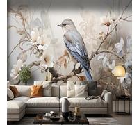 Genérico Papel Pintado Moderno Con Estampado De Flores Y Pájaros, Papel Pintado No Tejido Con Estampado Artístico, Pegatinas De Pared Con Aspecto De Seda Para Dormitorio, Sala De Estar, Sofá, Fo