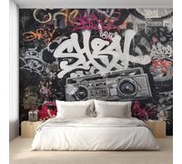 Genérico Papel Pintado Música Hip Hop, Papel Pintado pared Dormitorio Graffiti Callejero, Decoracion pared Salon, Fotomurales Tejido no Tejido, 150 x 105 cm K-MZ&12