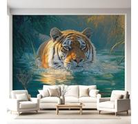 Genérico Papel pintado no tejido botánico animal bosque panorámico mural de pared, papel pintado panorámico para sala de estar, dormitorio, fondo de televisión, decoración - 150 x 105 cm