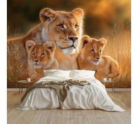 Genérico - Papel pintado no tejido realista para animales salvajes (300 x 210 cm, papel pintado, color amarillo, foto panorámica, decoración de pared, fácil de colocar para sala de estar, dormitorio
