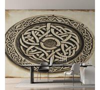 Genérico Papel Pintado Nudo Celta, Papel Pintado pared Dormitorio Mitología Nórdica Vikinga, Decoracion pared Salon, Fotomurales Tejido no Tejido, 450 x 315 cm K-MZ&1