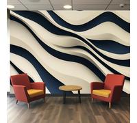 Genérico Papel Pintado Ola 3D, Papel Pintado Pared Arte Abstracto Modern de Decorativos del Hogar, para Salon Dormitorio Decoracion Pared, 450x315cm D&O19