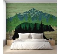 Genérico Papel Pintado Oso Negro, Papel Pintado Pared Veta de Madera Rústico de Decorativos del Hogar, para Salon Dormitorio Decoracion Pared, 100x70cm D&O155