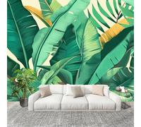 Genérico Papel Pintado Panorámico 250x175 cm TropicalPlantaHoja De Palma Personalizable Fotomurales No Tejido Póster Pared Decoración Verde 3D Duradero y Resistente a las manchas Fotomurales