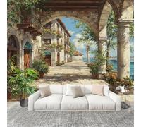 Genérico Papel Pintado Panorámico 300x210 cm Paisaje ArquitectóNico Europeo Personalizable Fotomurales No Tejido Póster Pared Decoración Beige 3D Duradero y Resistente a las manchas Fotomurales