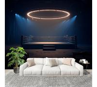 Genérico Papel Pintado Panorámico 300x210 cm Ring De Boxeo DináMico Personalizable Fotomurales No Tejido Póster Pared Decoración Azul Oscuro 3D Duradero y Resistente a las manchas Fotomurales
