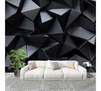 Genérico Papel Pintado Panorámico 400x280 cm GeometríA La IlusióN Visual Personalizable Fotomurales No Tejido Póster Pared Decoración Negro 3D Duradero y Resistente a las manchas Fotomurales