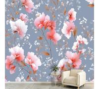 Genérico Papel pintado panorámico de acuarela floral 400 x 280 cm Póster gigante mural personalizado para sala de estar, dormitorio, dormitorio de niños, plantas ramas de hojas