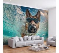 Genérico Papel pintado panorámico fauna marina pintada de pared, océano animal de compañía, animal doméstico, no tejido, pared, 350 x 256 cm, foto mural para salón, dormitorio de niños, restaurante