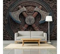 Genérico Papel pintado panorámico Hacha celta 300 x 210 cm Fresco de pared, arte nórdico no tejido de pared moderno - para salón dormitorio infantil restaurante papel pintado no tejido